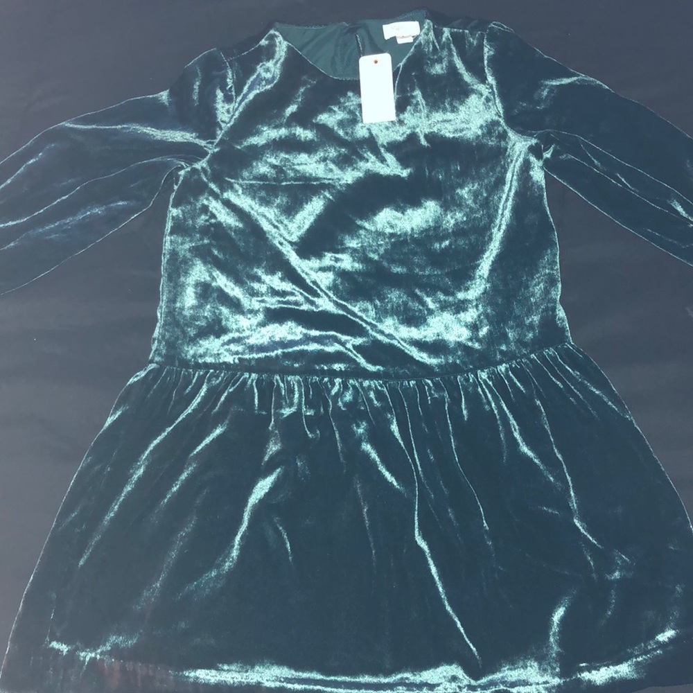 NWT. Gymboree green velour dress. Size 5.